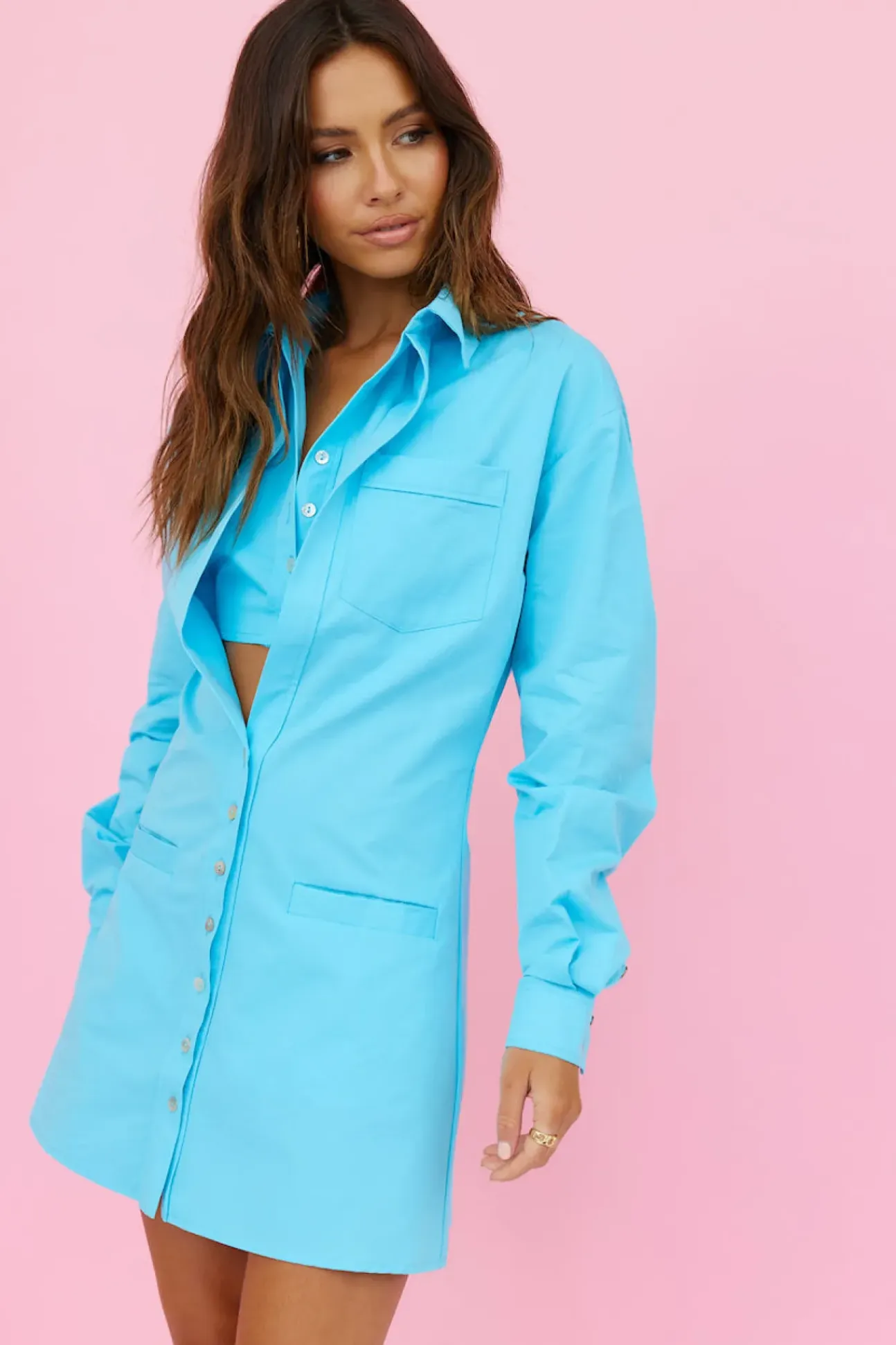 Heavenly Atlas Dress Blue