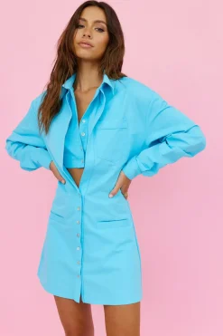 Heavenly Atlas Dress Blue