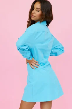 Heavenly Atlas Dress Blue
