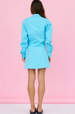 Heavenly Atlas Dress Blue