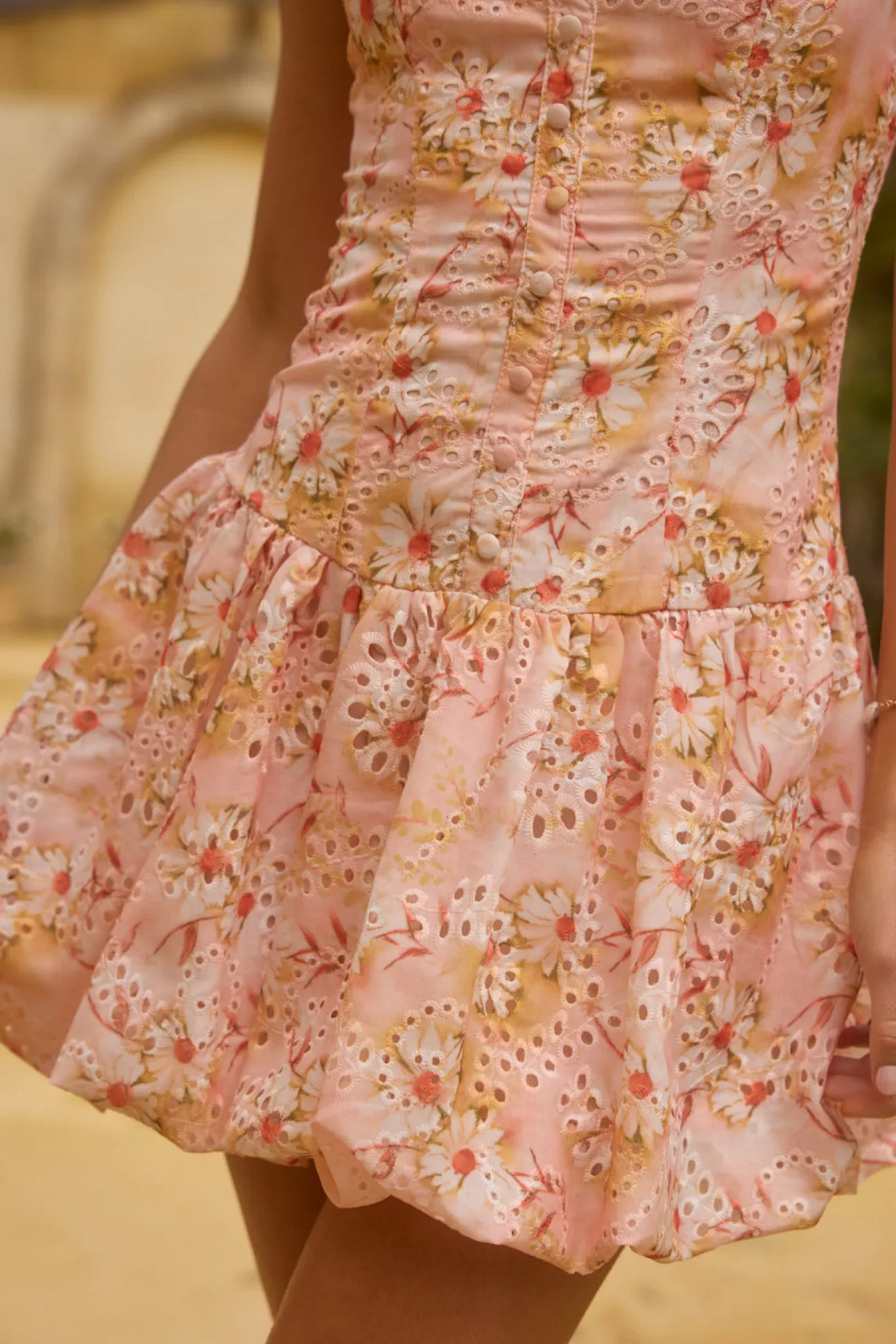 Heavenly Drift Floral Mini Dress Pink