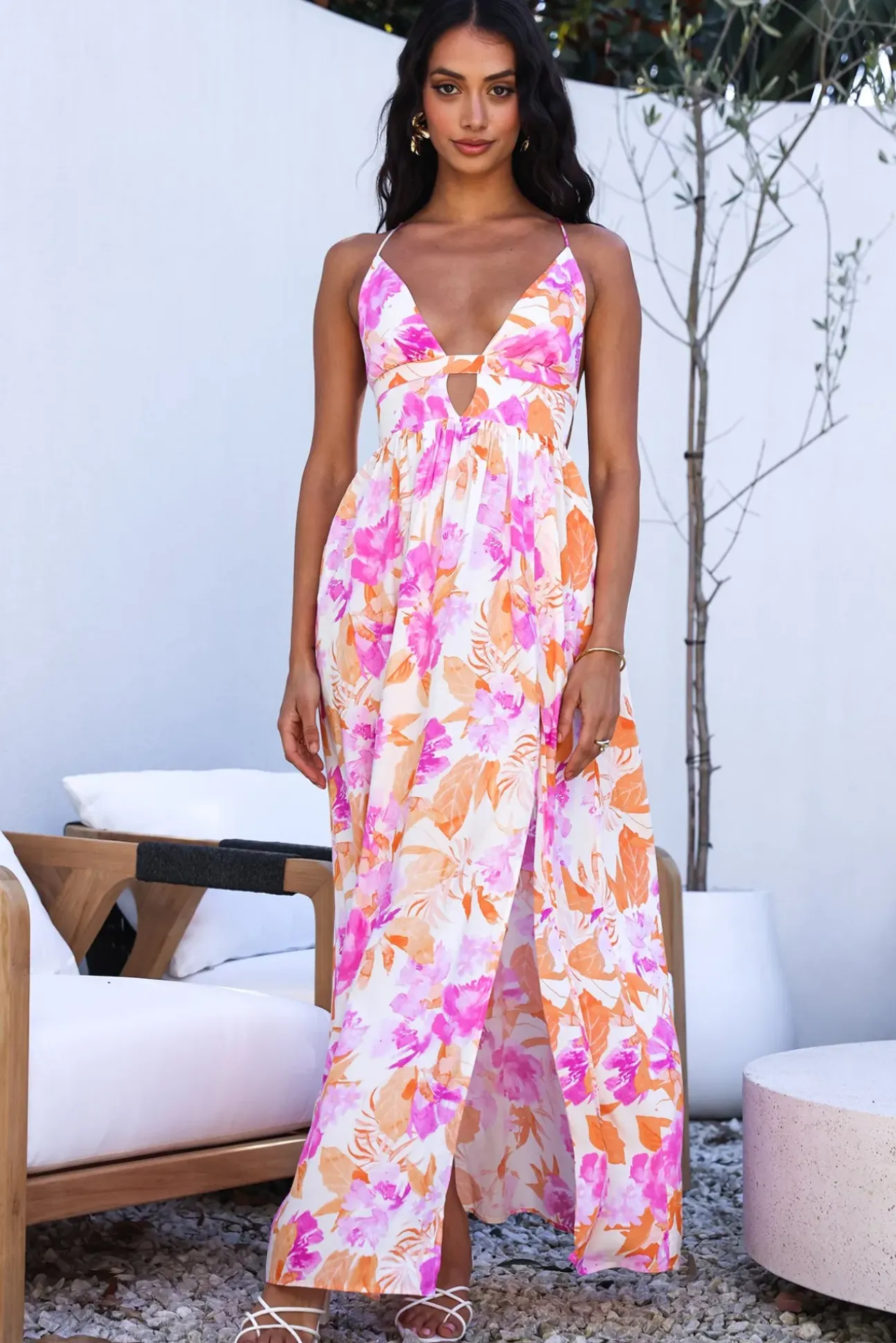 HELLO MOLLY Fancy Resort Maxi Dress Orange