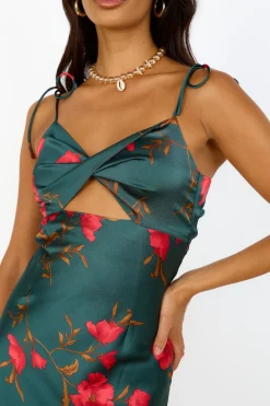 HELLO MOLLY Fool Me Once Midi Dress Teal