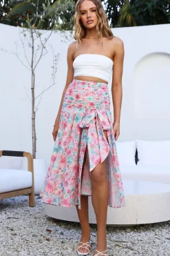 HELLO MOLLY Picnic In The Summer Maxi Skirt Pink