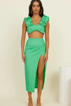 HELLO MOLLY Pixie Fun Crop Top Green