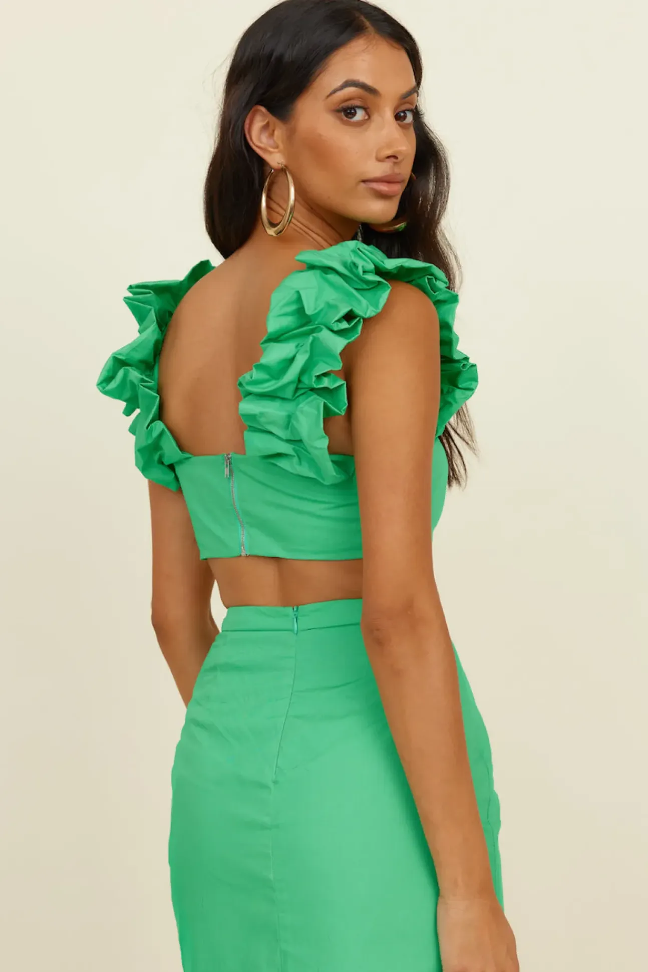 HELLO MOLLY Pixie Fun Crop Top Green