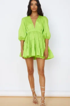 HELLO MOLLY Sweetest Treat Mini Dress Lime