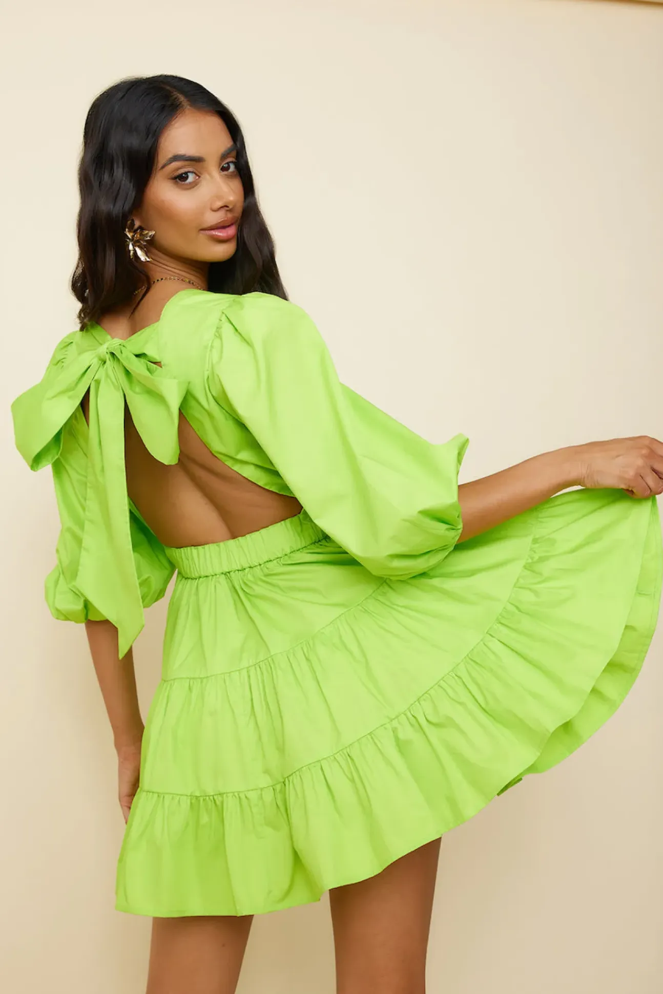 HELLO MOLLY Sweetest Treat Mini Dress Lime