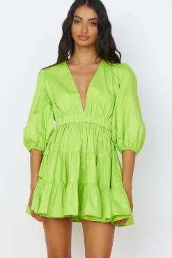 HELLO MOLLY Sweetest Treat Mini Dress Lime