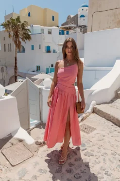 HELLO MOLLY Walks By The Sunrise Maxi Dress Coral