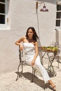 Hidden Oasis Linen Maxi Skirt White