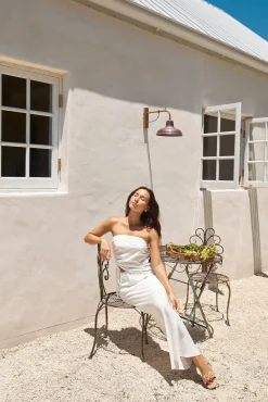 Hidden Oasis Linen Maxi Skirt White
