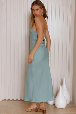 Holding Back Midi Dress Sage