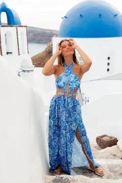 Hold Me Close Maxi Dress Blue