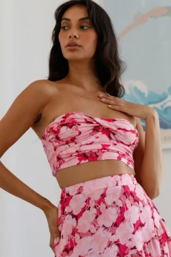 Horizon Waves Crop Top Pink