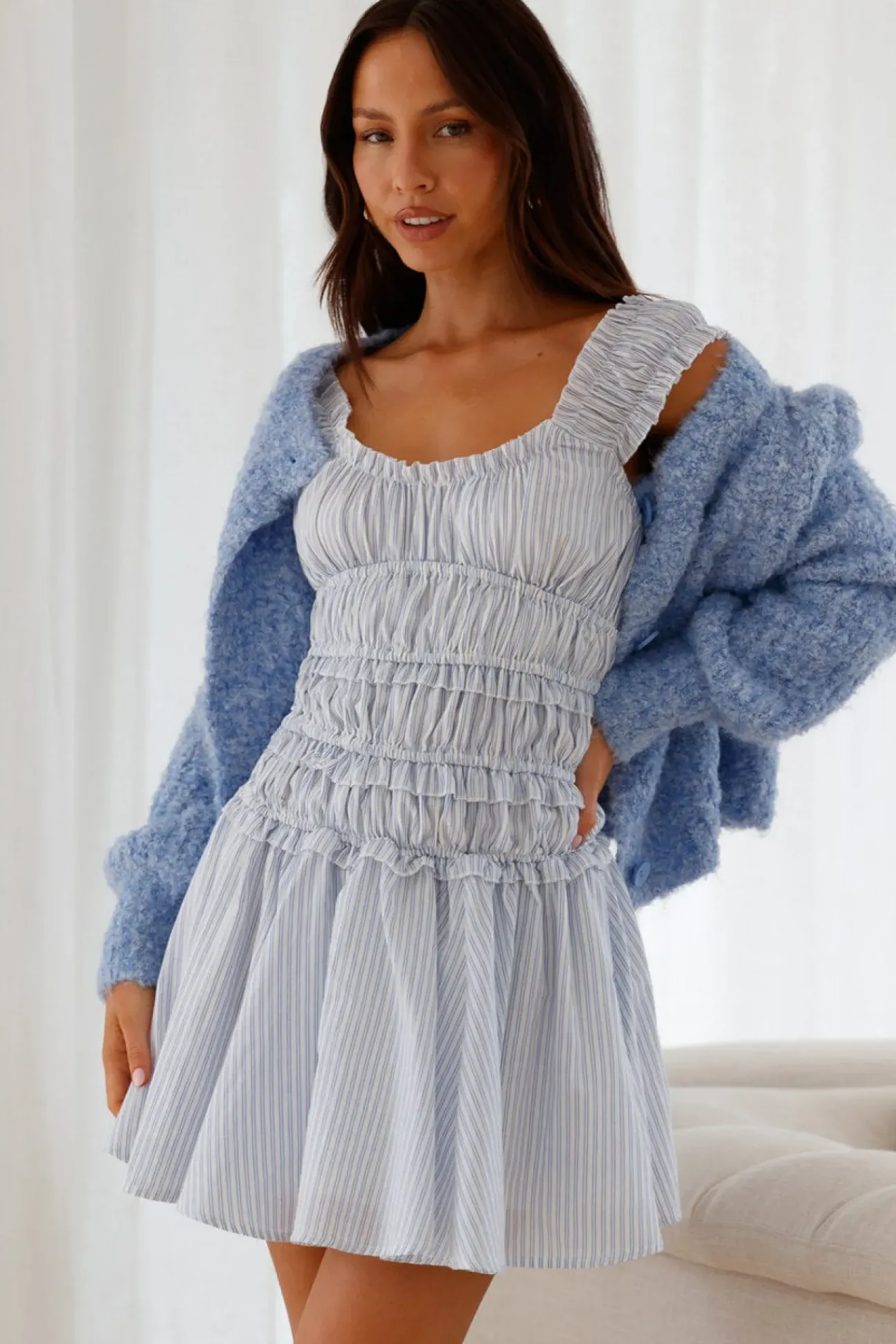 Ice Queen Knit Cardigan Blue