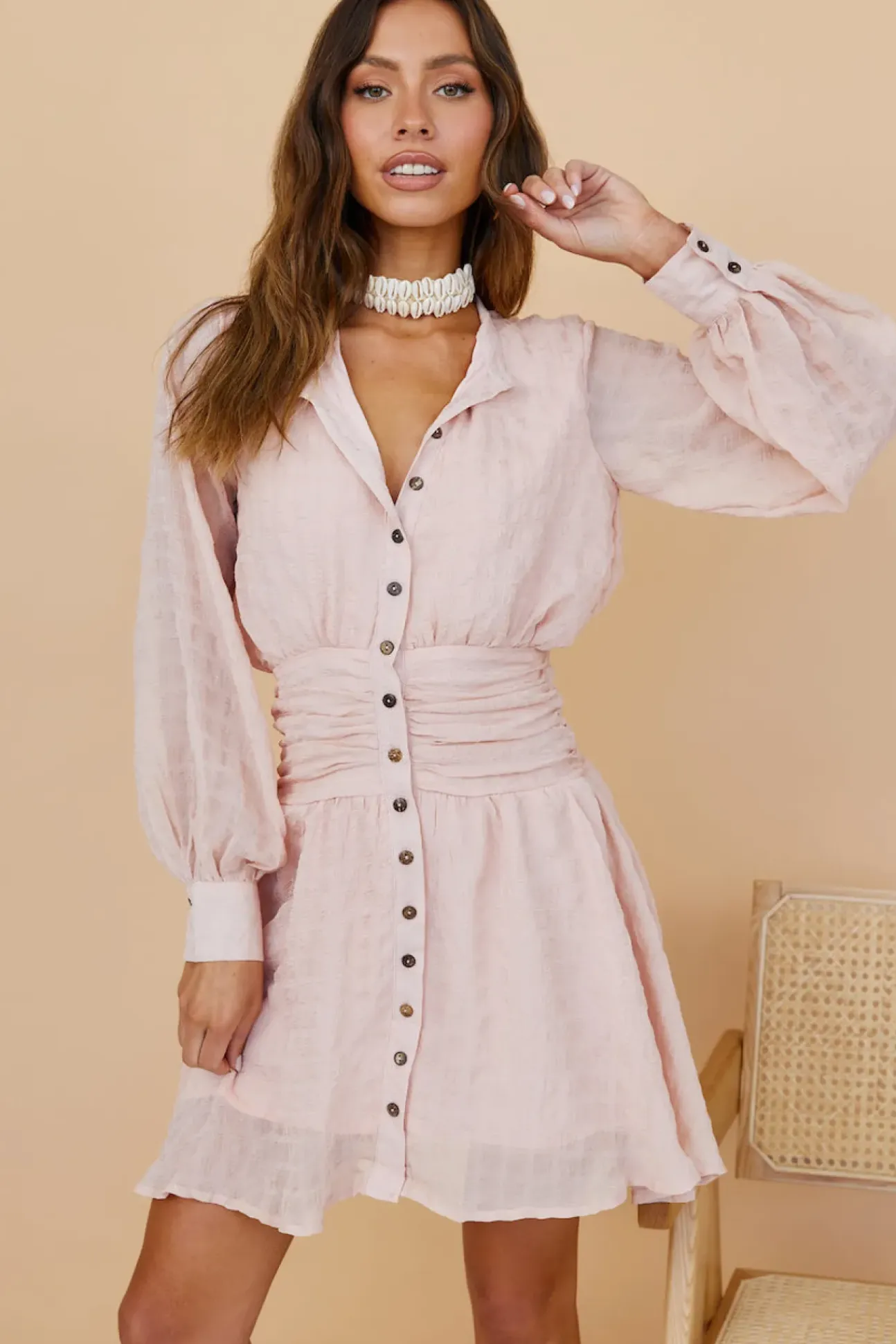 Idyllic Locations Dress Blush