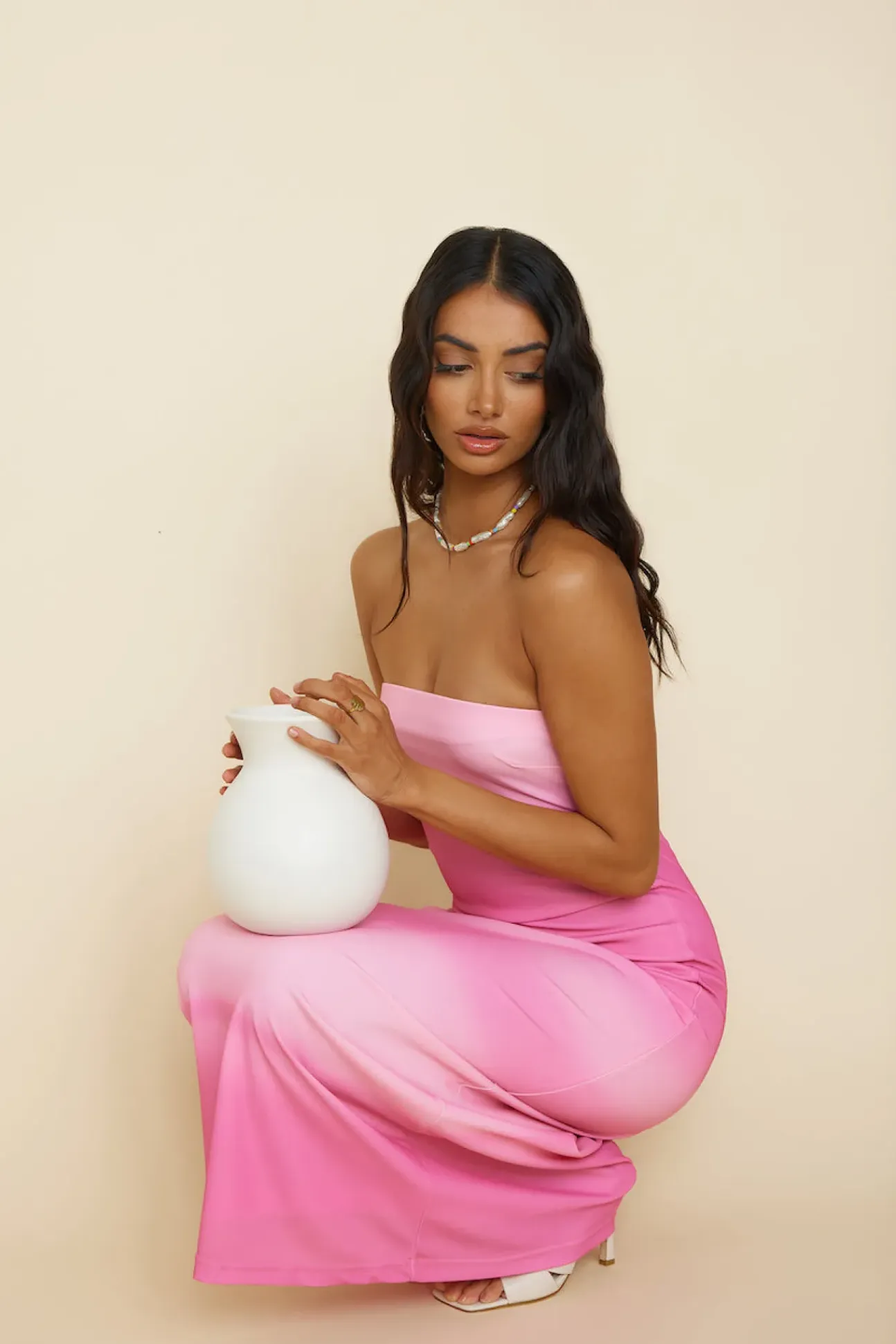Infinite Light Midi Dress Pink