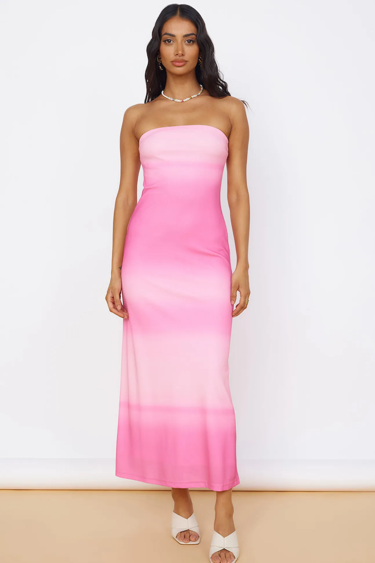 Infinite Light Midi Dress Pink