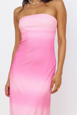 Infinite Light Midi Dress Pink