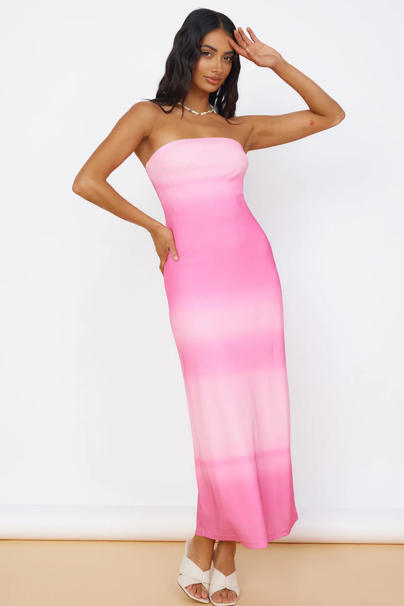 Infinite Light Midi Dress Pink