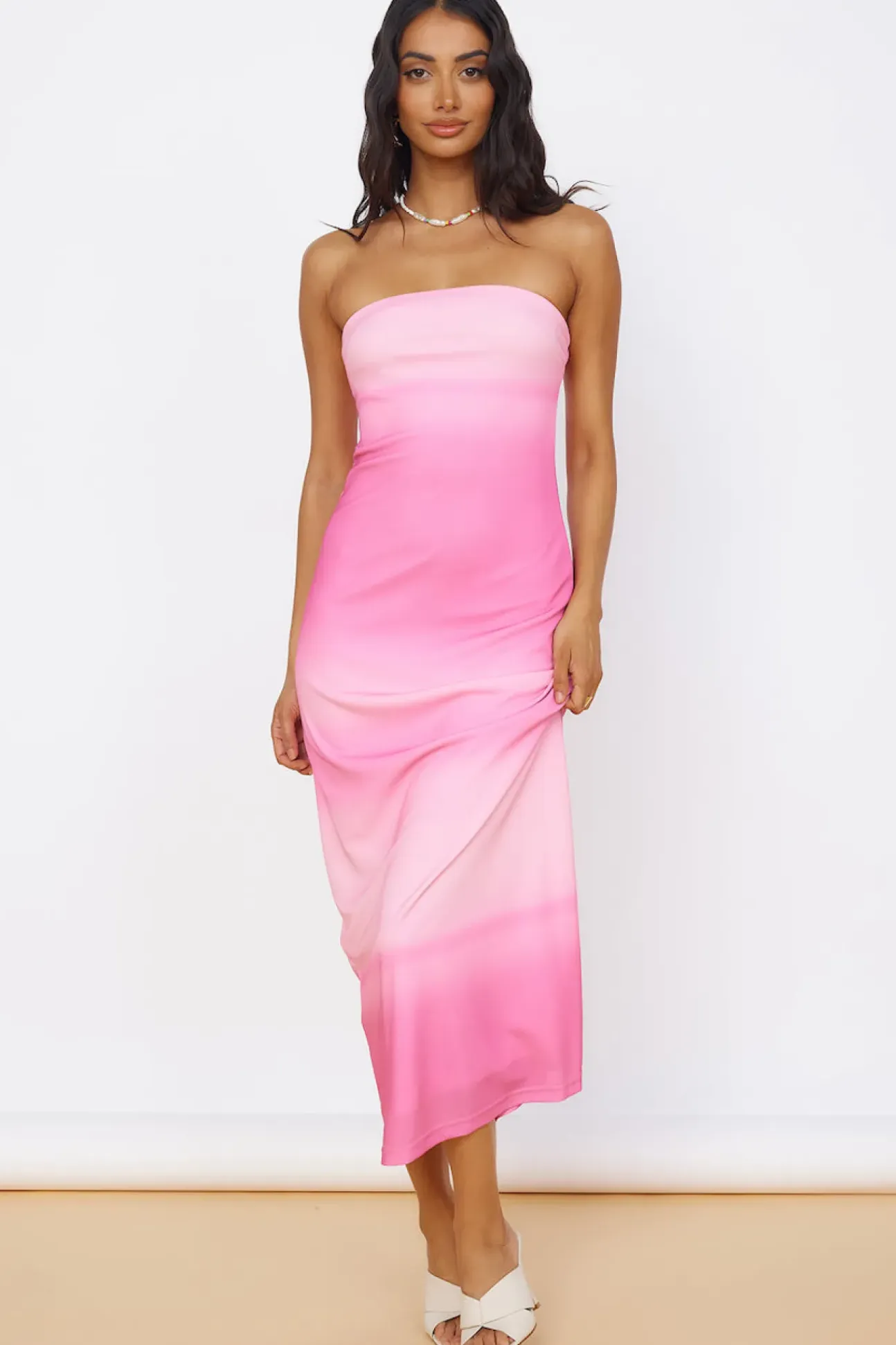 Infinite Light Midi Dress Pink