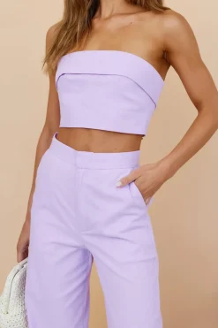 In Hindsight Crop Top Purple