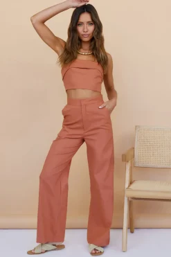 In Hindsight Crop Top Rust