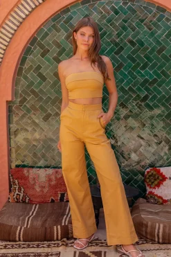 In Hindsight Crop Top Tan