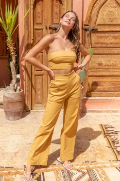 In Hindsight Crop Top Tan