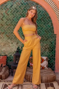 In Hindsight Crop Top Tan