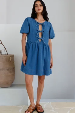 In Lieu Mini Dress Blue