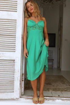 In This Lifetime Midi Dress Green