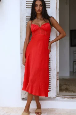 In This Lifetime Midi Dress Red