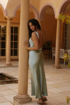 Isabel Carmona Midi Dress Sage Green