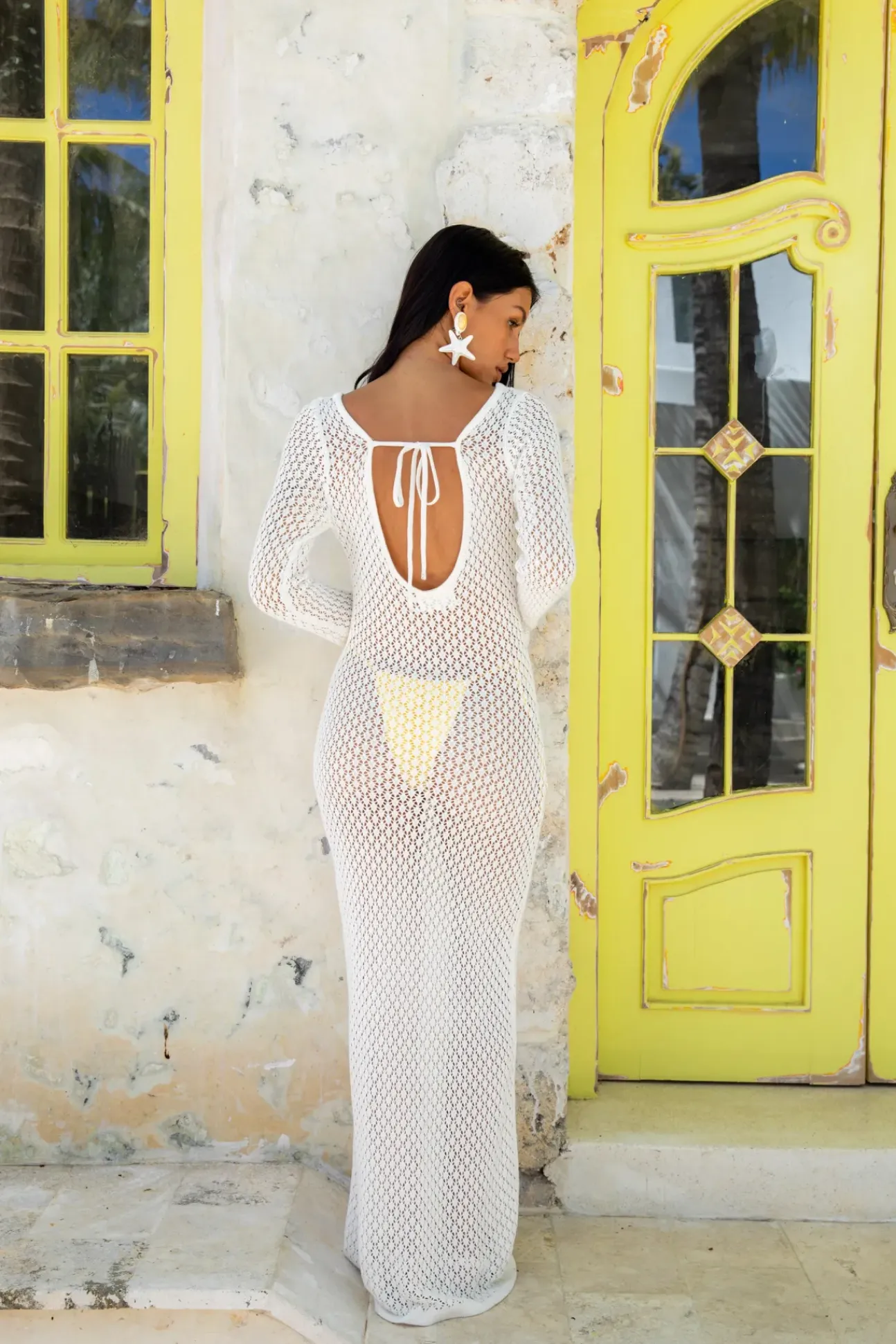 Island Girl Knit Maxi Dress White