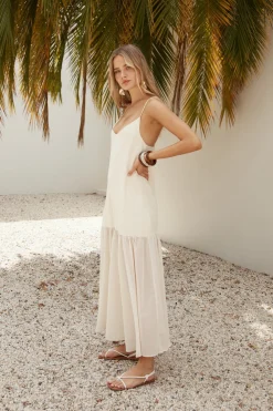 Island Rhythm Maxi Dress Beige