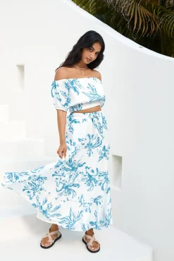 Island Whisper Maxi Skirt Blue