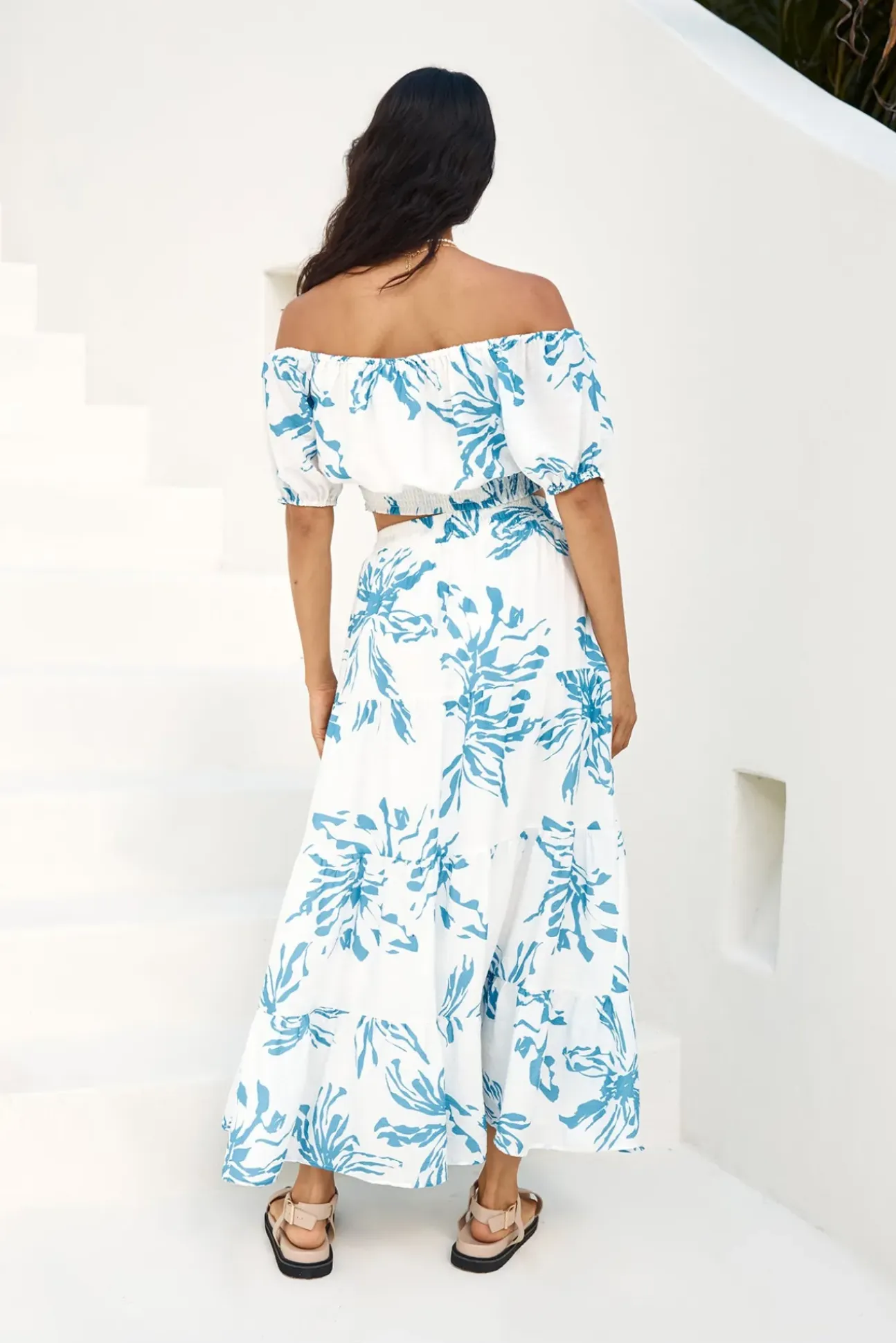Island Whisper Maxi Skirt Blue