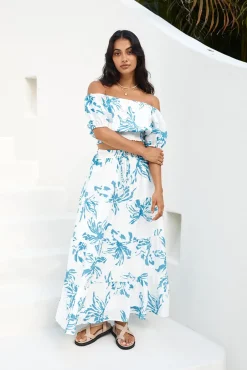 Island Whisper Maxi Skirt Blue