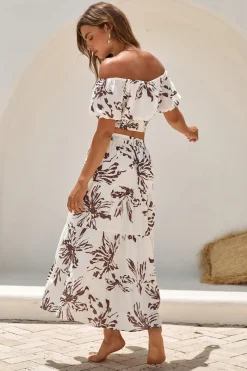 Island Whisper Maxi Skirt Brown