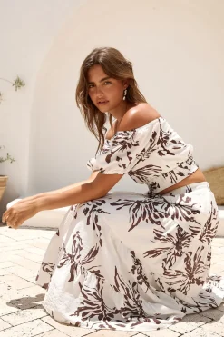 Island Whisper Maxi Skirt Brown