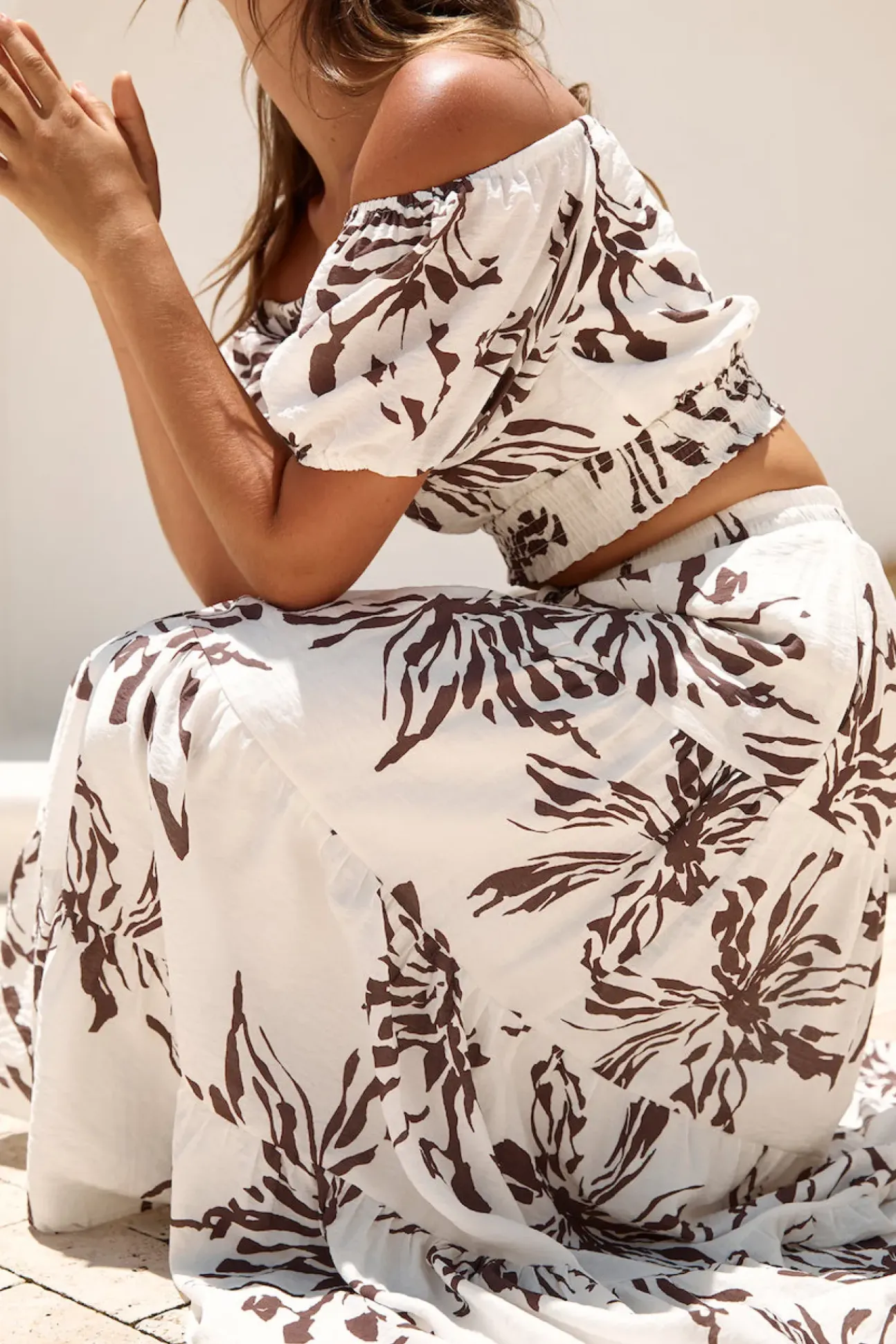 Island Whisper Maxi Skirt Brown