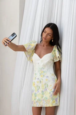 Jasmine Breeze Short Sleeve Mini Dress Multi