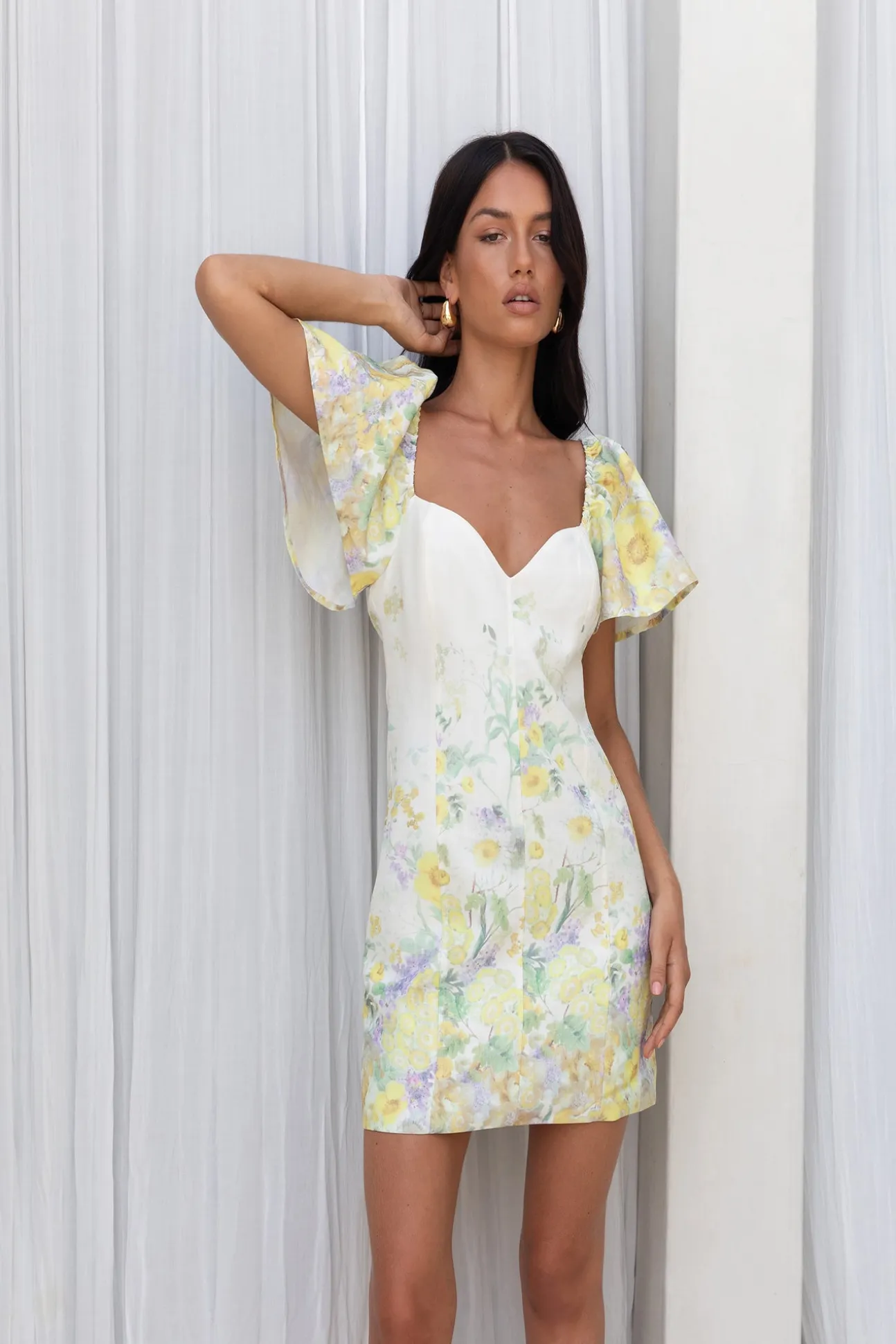 Jasmine Breeze Short Sleeve Mini Dress Multi
