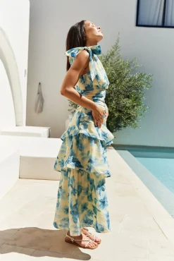 Joy Journey One Shoulder Maxi Dress Yellow