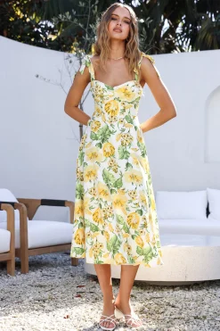 Keep Driving Midi Dress Yellow
