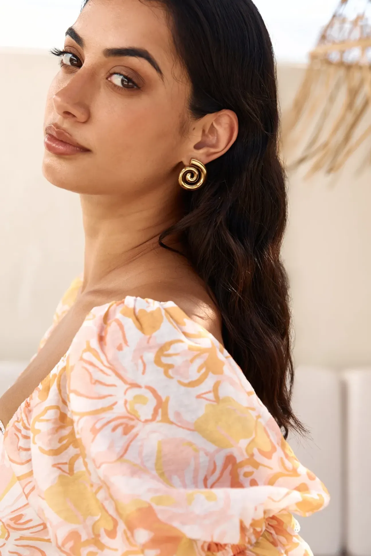 18k Gold Plated Around Cities Earrings Gold
