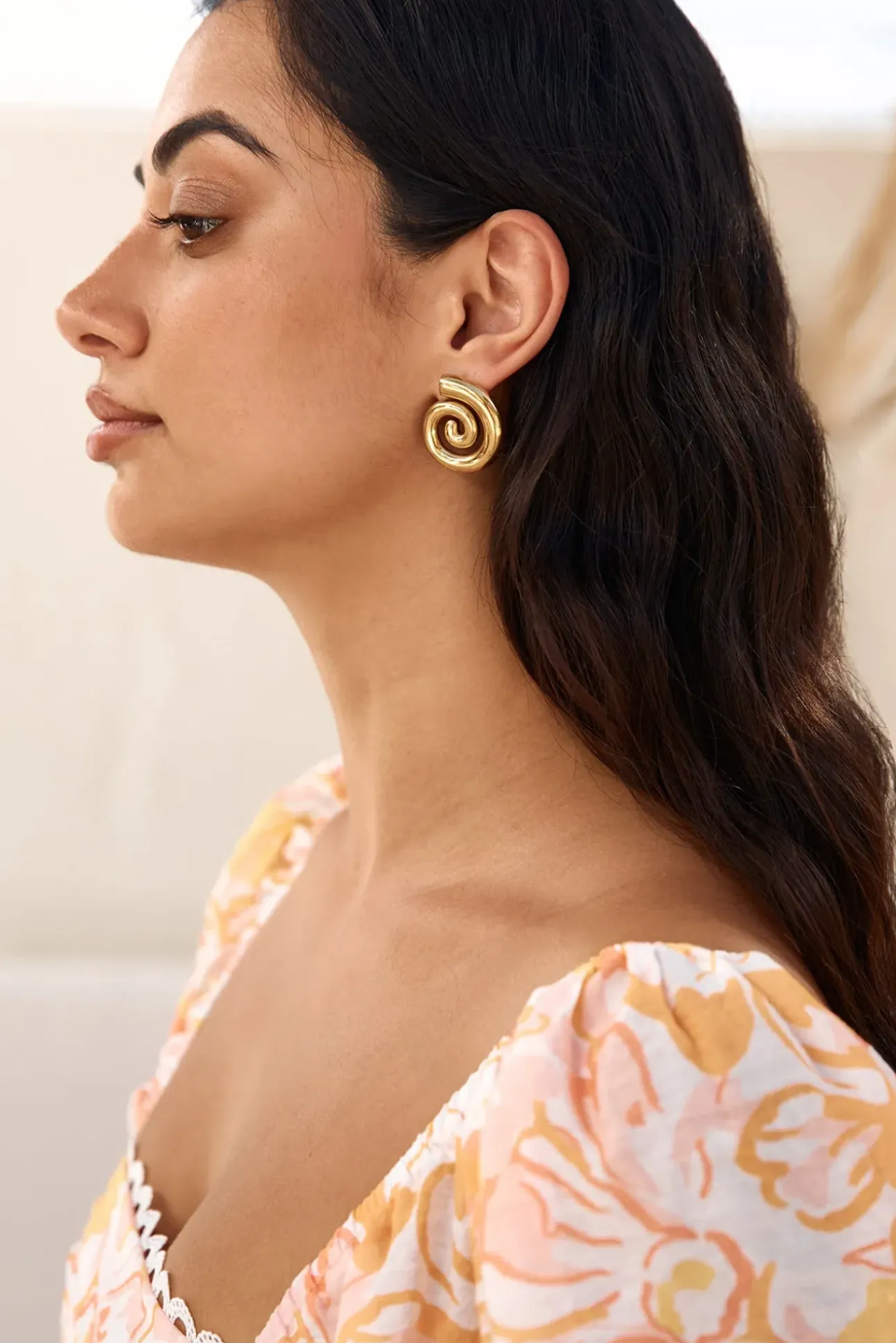18k Gold Plated Around Cities Earrings Gold