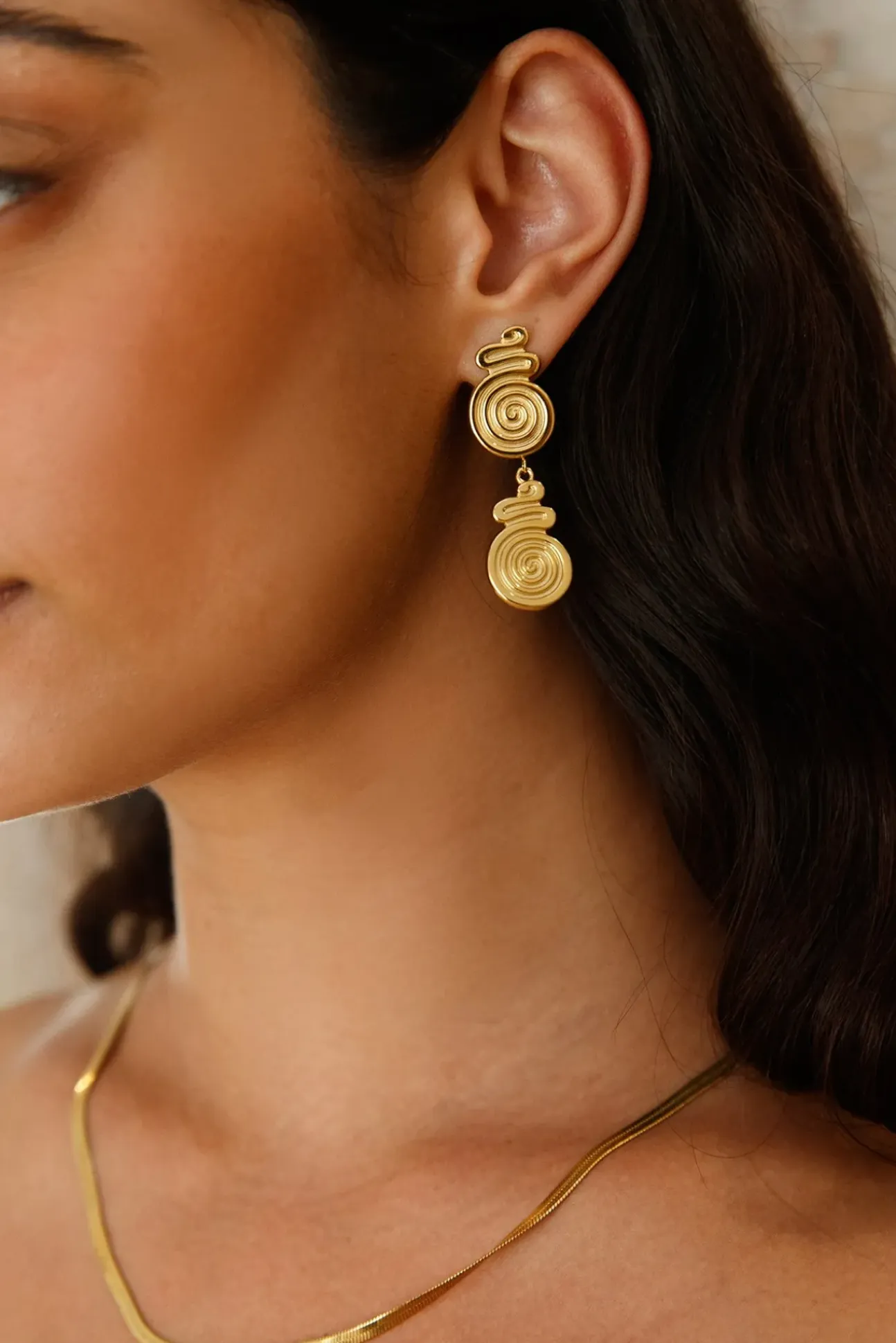 18K Gold Plated Around The World Earrings Gold